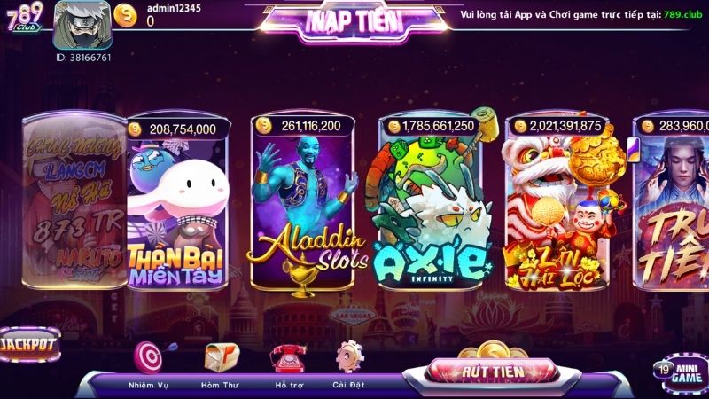 Danh mục slot game tại 789Club